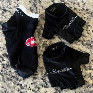 Castelli Leather cycling Gloves Socks